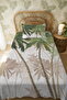 100% Cotton Green Palm Trees Patterned Single Pique Set - 3