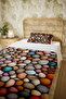100% Cotton Colorful Beach Stones Patterned Single Pike Set - 5