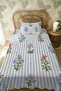 100% Cotton Striped Spring Patterned Single Pique Set - 3