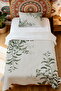 100% Cotton Green Branches Patterned Twin Blanket Set - 2
