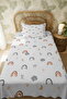 100% Cotton Bohemian Rainbows Patterned Single Pike Set - 3