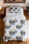 100% Cotton Plum Plum Tile Mosaic Patterned Single Pike Set - 4