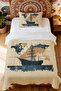100% Cotton Single Pique Set with Ship Pattern on the Map - 2