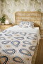 100% Cotton Blue-Coral Paisley Patterned Single Pike Set - 5