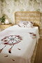 100% Cotton Brown Dreamcatcher Patterned Single Pique Set - 5