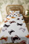 100% Cotton Dark Butterflies Patterned Single Pique Set - 3