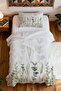 100% Cotton Green Botanical Shade Patterned Single Pique Set - 4