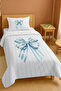 100% Cotton Blue Striped Bow Patterned Single Pique Set