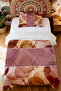 100% Cotton Pink Textured Leaves Patterned Single Pique Set - 2