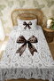 100% Cotton Rustic Cute Bow Patterned Single Pique Set - 3