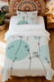 100% Cotton Blue Moon and Dandelion Patterned Single Blanket Set - 2