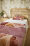 100% Cotton Pink Textured Leaves Patterned Single Pique Set - 5