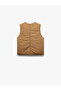 Round Neck Snap Button Sleeveless Vest - 5