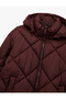 Polar Pocket Detailed Long Sleeve Zippered Water Repellent Hooded Quilted Coat - 5