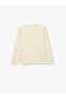 Cotton Long Sleeve Crew Neck Floral Embroidery Detail T-Shirt - 2