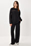 Contrast Stripe Modal Top and Bottom Set Lci0062 Black - 4