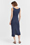 Women's Textured Slit Detailed Dress - 5