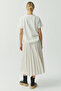 Women's Pleated Midi Length Skirt - 4