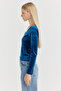 Women's Square Neck Velvet Blouse - 2