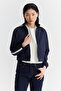 Women's Sleeve Striped Detail Parachute Fabric Thin Short Coat - 6