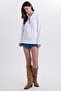 Women's Standard Fit Anti-Pilling Cold-Resistant Ecru Bato Collar Fleece Sweatshirt - 4