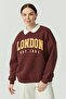 Women's Shirt Collar Printed Sweat Top - 4