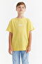 Men's Waffle Fabric T-Shirt with Letter Print Detail
