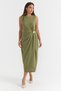 Women's Waist Pleated Detailed Dress - 2