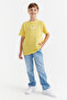 Men's Waffle Fabric T-Shirt with Letter Print Detail - 5