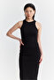 Women's Halter Neck Corded Fabric Dress - 6