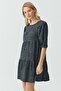 Women's Crew Neck Half Sleeve Mini Dress - 5