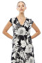 Women's V-Neck Short Sleeve Midi Length Dress - 6