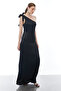 One-Shoulder Satin Dress with Tie Detail - 5