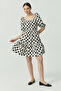 Women's Balloon Sleeve Detailed Patterned Dress