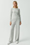 Women's Crew Neck Corded Fabric Bodysuit - 7