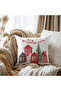 New Year's Home Pattern Velvet Cushion Cover 43X43 cm Double Sided Printed Zippers