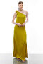 One-Shoulder Satin Dress with Tie Detail - 6
