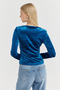 Women's Square Neck Velvet Blouse - 4