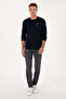 Men's Regular Fit Crew Neck Navy Blue Sweatshirt 50310310-Vr033 - 4
