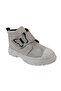 1001 Ridente Silver Glitter Shiny Booties Girls' Boots 100% Leather Thick Single Velcro - 2