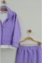 Lilac Zippered Jacket Three-Piece Girls' Set - 5