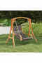 Swing Chair without Swing Frame with Cushion Solid Bent Wood