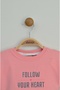Pink Text Printed Girls' Tracksuit Set - 4