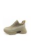 Beige Color Stone Detailed Hidden Wedge Heel Luxury Design 36-37-38-39-40 Size Women's Sneakers - 4
