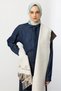 Double-Sided Wool Scarf Stone Color Brown