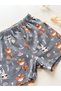Gray Squirrel Cat Pattern Summer 100% Cotton Shorts - 2