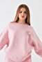 Women's Oversize Sweatshirt Piglet Bloom Printed Pink – Crew Neck, 3 Thread Ribbed
