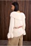 Collar Detailed Sweater Light Vanilla - 6
