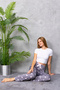 Women's Elastic Waist Heart Patterned Pajama Bottoms Gray - 4537 - 7