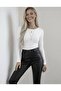 Women's Long Sleeve Crew Neck Viscose Basic Bodysuit – Gray White Beige Stylish Casual Top - 5